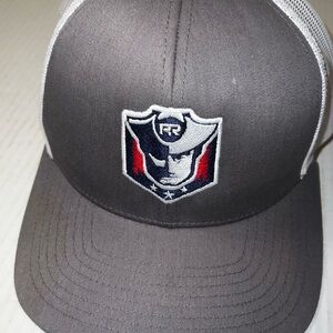 Pacifica White and Black Baseball Cap with Red Logo Accent